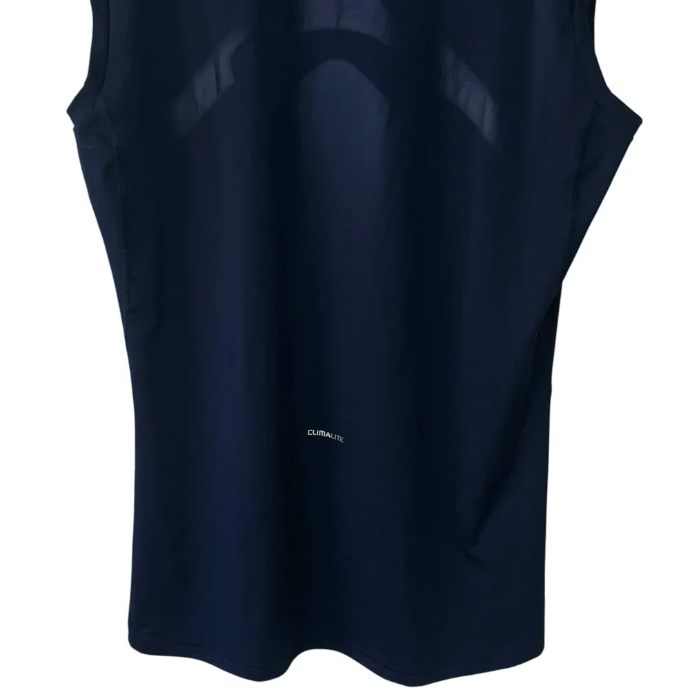 NEW ADIDAS Climalite TECHFIT Navy Crewneck Training Running Tank Athletic 2XL
